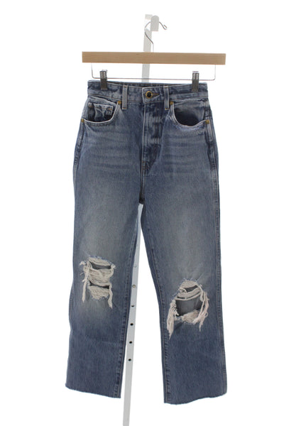 Khaite Womens Straight Blue Jeans 100% Cotton High Rise Size 24