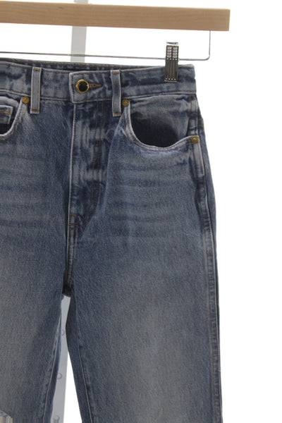 Khaite Womens Straight Blue Jeans 100% Cotton High Rise Size 24