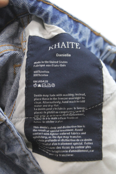 Khaite Womens Straight Blue Jeans 100% Cotton High Rise Size 24