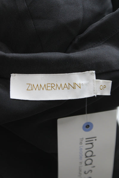 Zimmermann Womens Wrap Dress Black Silk Long Sleeve Size 0P