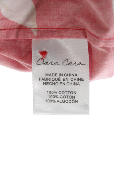 Cara Cara Womens Red Floral Off Shoulder Cotton Sundress Mid Calf Zip Size 2