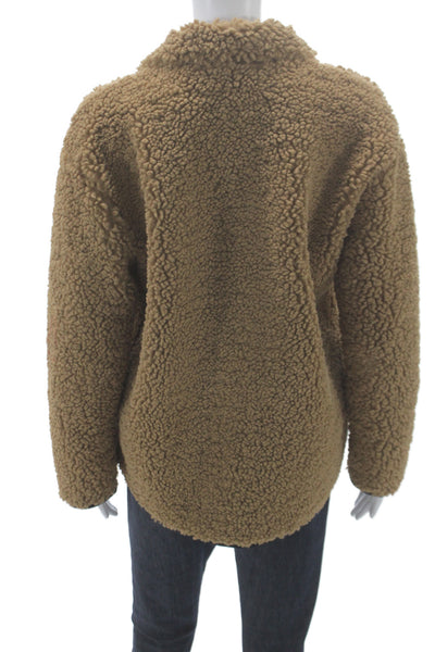 J Crew Womens Basic Jacket Brown Button Long Sleeve Polyester Size XS