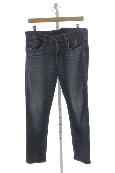 J Brand Mens Straight Jeans Blue Cotton Mid Rise 29 Inseam Size 31
