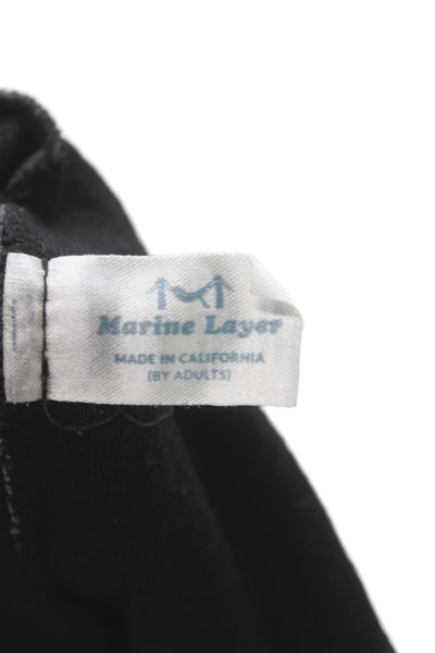 Marine Layer Unisex Adults Basic Gray Button Henley Long Sleeve T-Shirt Size L
