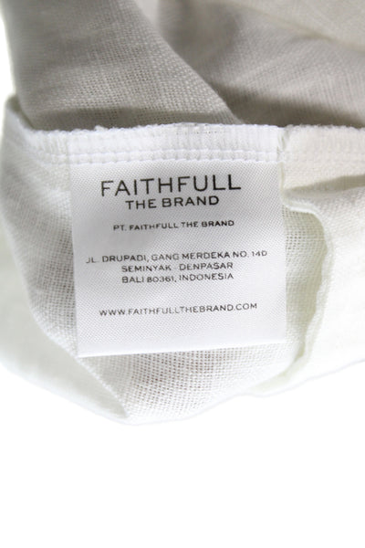Faithfull The Brand Women Cropped Linen Pants White Size 2