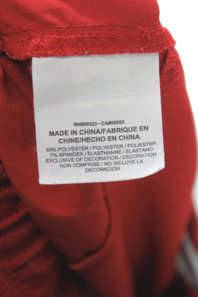 Nike Mens Red Athletic Shorts Drawstring 93% Polyester Size L