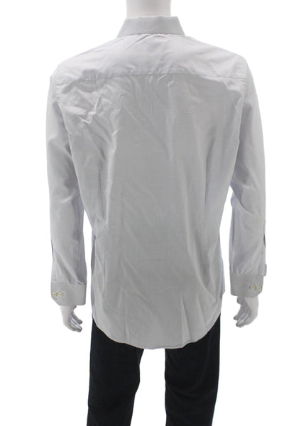 Eton Men's Long Sleeves Button Down Blue Stripe Shirt Size 42