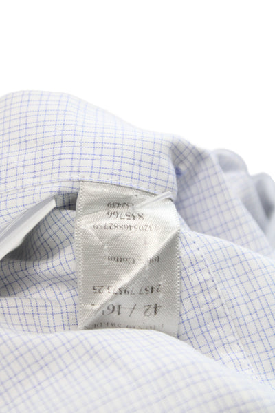 Eton Men's Long Sleeves Button Down Blue Stripe Shirt Size 42