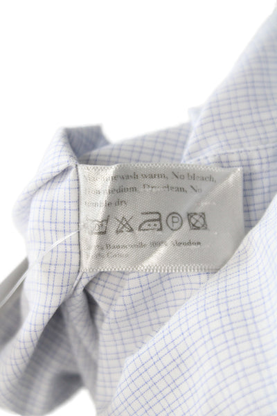 Eton Men's Long Sleeves Button Down Blue Stripe Shirt Size 42