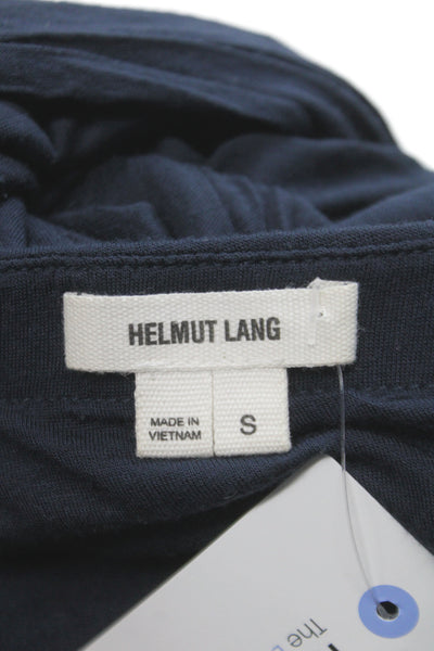 Helmut Lang Womens Blue Micro Modal Wrap Midi Skirt Size S