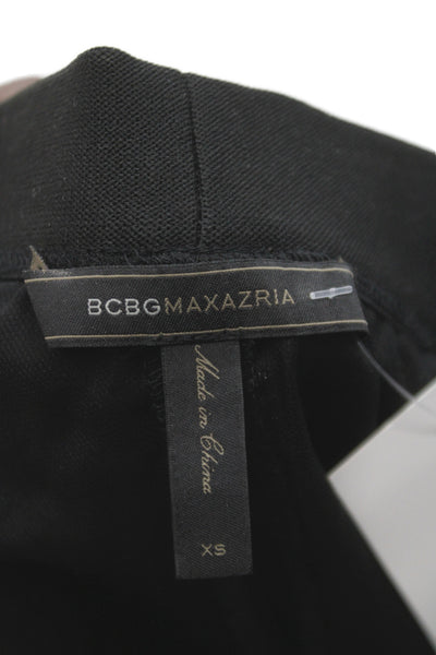 BCBGMAXAZRIA Womens A-Line Cotton Midi Skirt Black Size XS