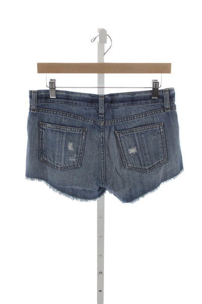 Rag & Bone Womens Cut-Off Shorts Blue Cotton Button Solid Casual Size 26