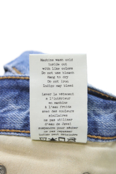 Rag & Bone Womens Cut-Off Shorts Blue Cotton Button Solid Casual Size 26