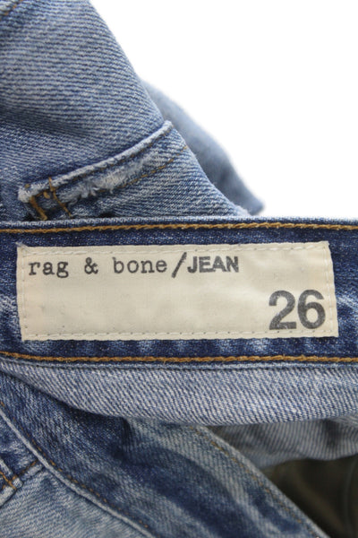 Rag & Bone Womens Cut-Off Shorts Blue Cotton Button Solid Casual Size 26