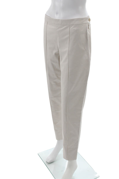 Loro Piana Womens Beige Dress Pants Button Cotton Size 44