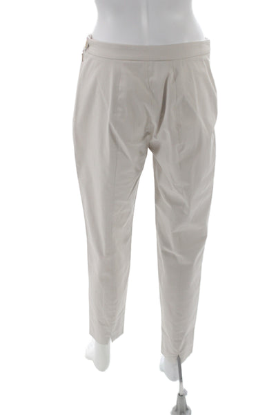 Loro Piana Womens Beige Dress Pants Button Cotton Size 44