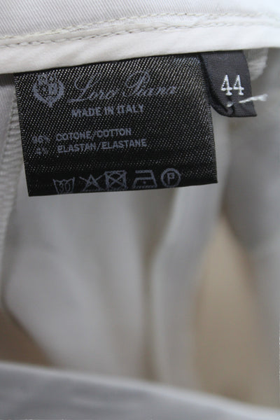Loro Piana Womens Beige Dress Pants Button Cotton Size 44