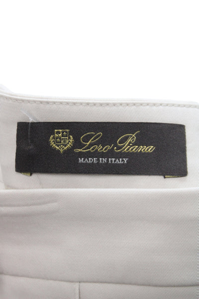 Loro Piana Womens Beige Dress Pants Button Cotton Size 44