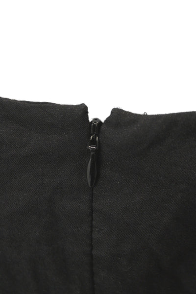 Eileen Fisher Women Sheath Dress Black Cotton Scoop Neck Knee Length Size 6