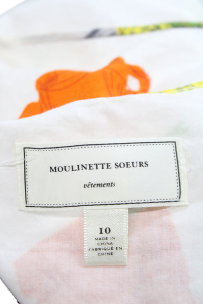 Moulinette Soeurs Anthropologie Women Fit & Flare Floral Cotton Dress Size 10