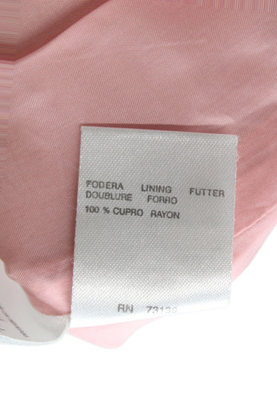 Max Mara Womens Basic Jacket Pink Button Long Sleeve Solid Linen Size 10