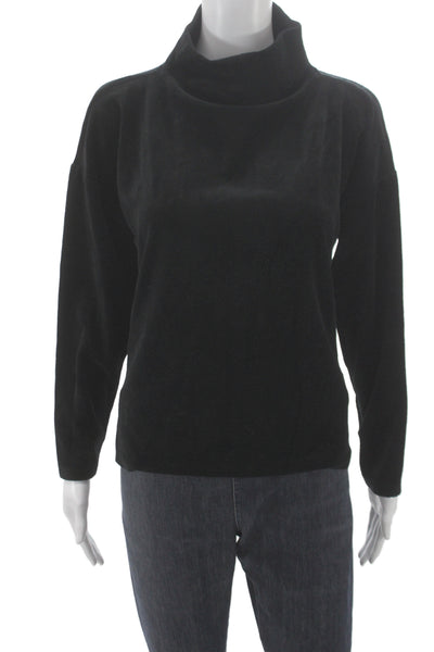 Eileen Fisher Womens Black Cowl Neck Pullover Sweater Organic Cotton Size S