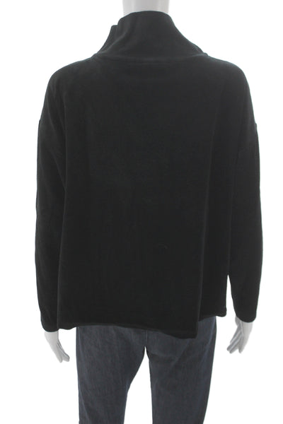 Eileen Fisher Womens Black Cowl Neck Pullover Sweater Organic Cotton Size S