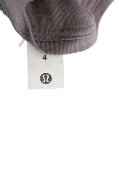 Lululemon Womens Brown Pullover T-Shirt Boat Neck 3/4 Sleeve Cotton Size 4