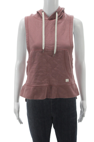 Vuori Womens Pullover Hoodie Sleeveless Cowl Neck Pink Size XS