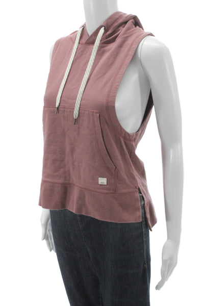 Vuori Womens Pullover Hoodie Sleeveless Cowl Neck Pink Size XS