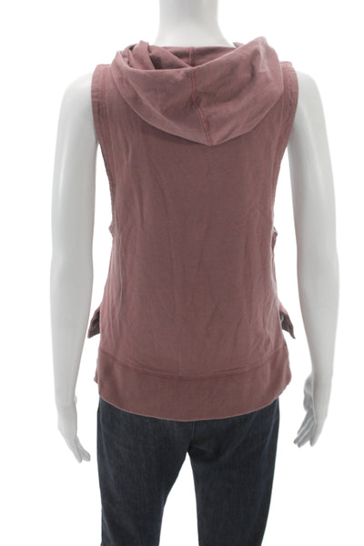 Vuori Womens Pullover Hoodie Sleeveless Cowl Neck Pink Size XS