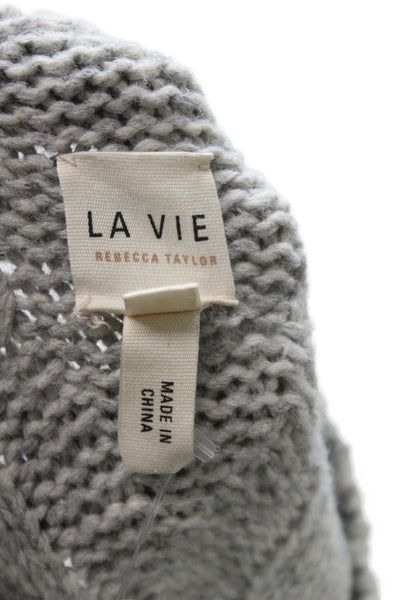 La Vie Womens Pullover Sweater Gray Crew Neck Long Sleeve Size L