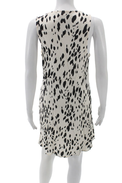 Reformation Womens Slip Dress Black Animal Print Viscose Above Knee Size L