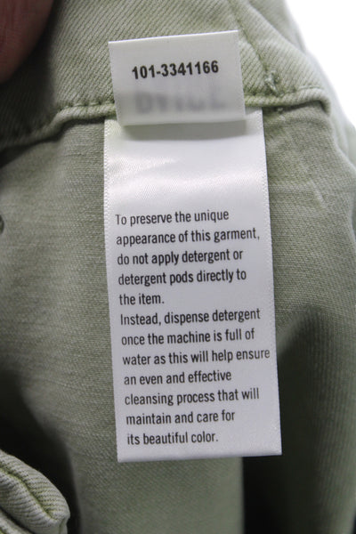 Paige Womens Green Jogger Pants High Rise Button Fly Size 30