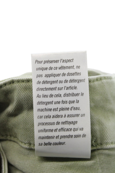 Paige Womens Green Jogger Pants High Rise Button Fly Size 30