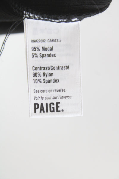 Paige Womens Black Modal Turtleneck Long Sleeve Basic Blouse Size S