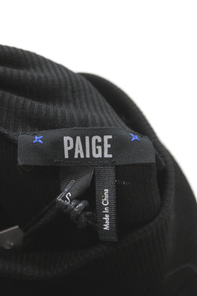 Paige Womens Black Modal Turtleneck Long Sleeve Basic Blouse Size S