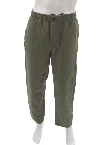 J Crew Mens Jogger Pants Green Drawstring Cotton Size S