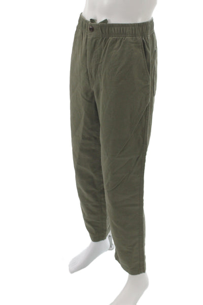 J Crew Mens Jogger Pants Green Drawstring Cotton Size S