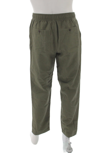 J Crew Mens Jogger Pants Green Drawstring Cotton Size S