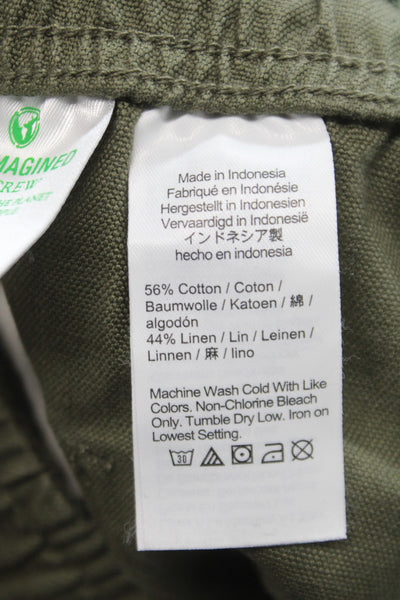 J Crew Mens Jogger Pants Green Drawstring Cotton Size S