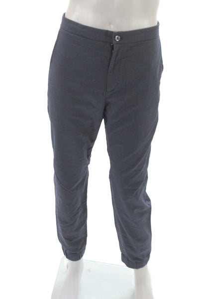 Mack Weldon Mens Jogger Pants Blue Cotton Size L