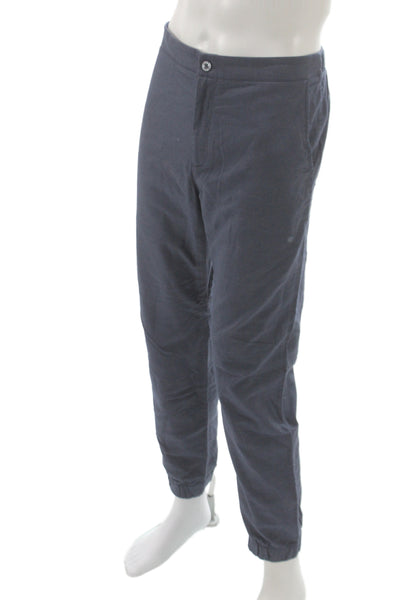Mack Weldon Mens Jogger Pants Blue Cotton Size L