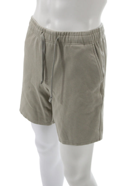 Zara Mens Chino Shorts Beige Drawstring Casual Size M