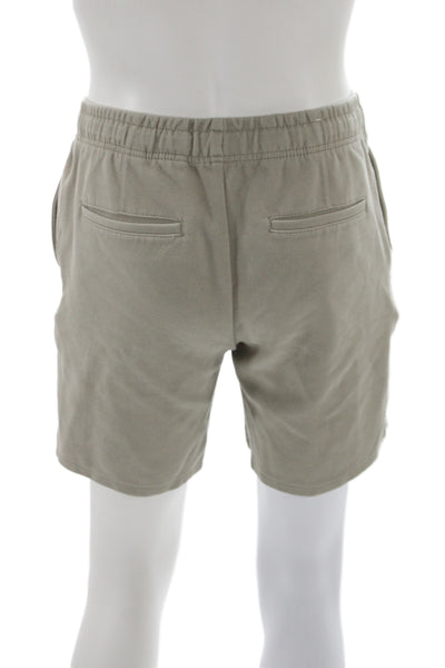 Zara Mens Chino Shorts Beige Drawstring Casual Size M