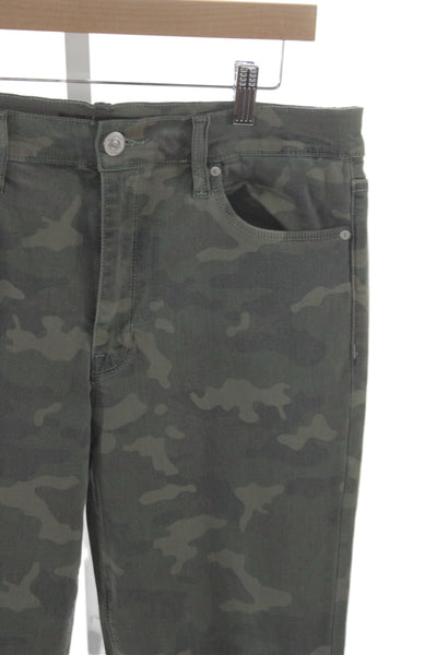 Hudson Womens Skinny High Rise Green Camo Jeans Cotton Size 32