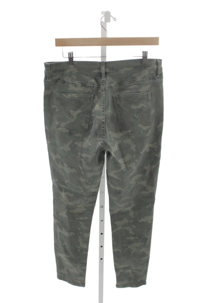 Hudson Womens Skinny High Rise Green Camo Jeans Cotton Size 32