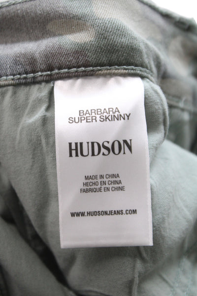 Hudson Womens Skinny High Rise Green Camo Jeans Cotton Size 32