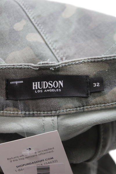Hudson Womens Skinny High Rise Green Camo Jeans Cotton Size 32