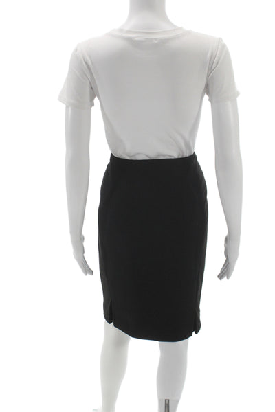 Tahari Women Straight Pencil Mini Skirt Black Polyester Zip Size 10